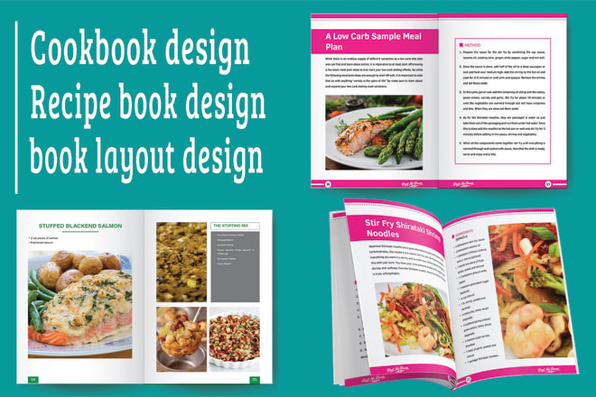 I will design cookbook or recipe book
