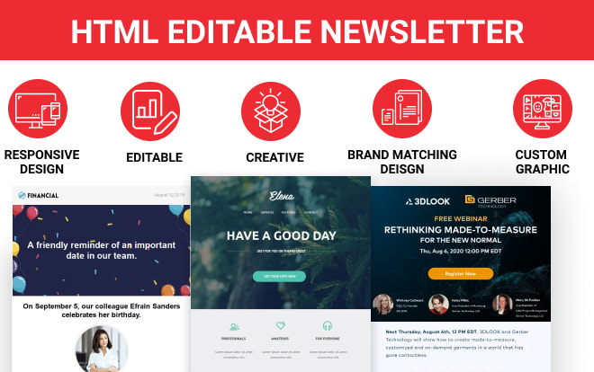 I will design creative HTML email template or newsletter