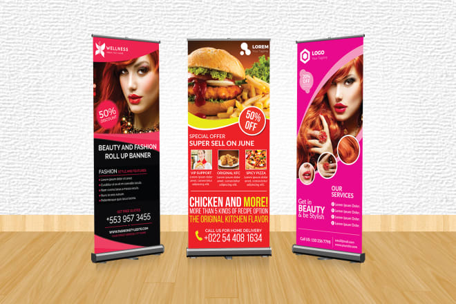 I will design creative roll up banner, retractable banner