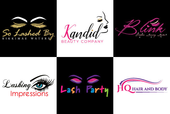 I will design custom beauty eyelash boutique hair and glitter logo