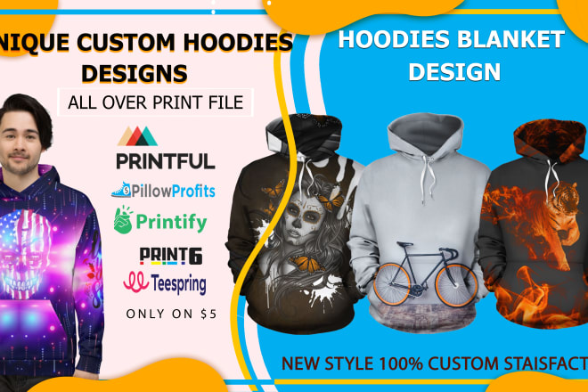 I will design custom brands, hoodies, hoodies blanket, and jackets