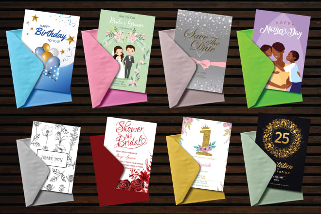 I will design custom greeting card, invitation card, and party poster