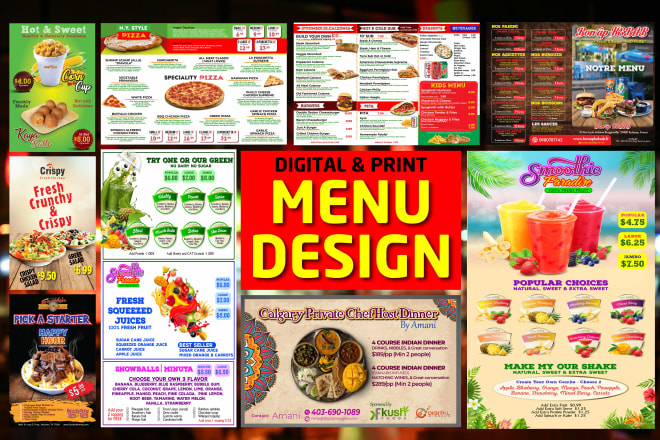 I will design digital menu board