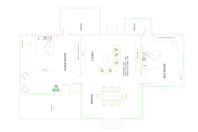 I will design duplex house floor plan
