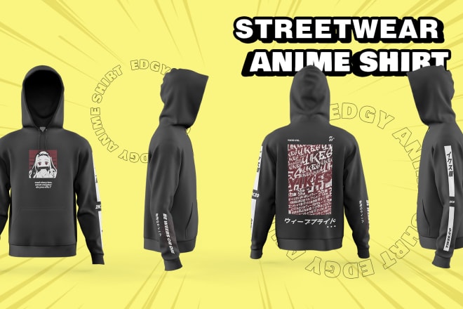 I will design edgy streetwear anime t shirt or clothes