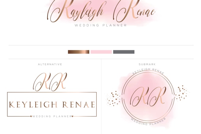 I will design event planning watercolor signature logo for you