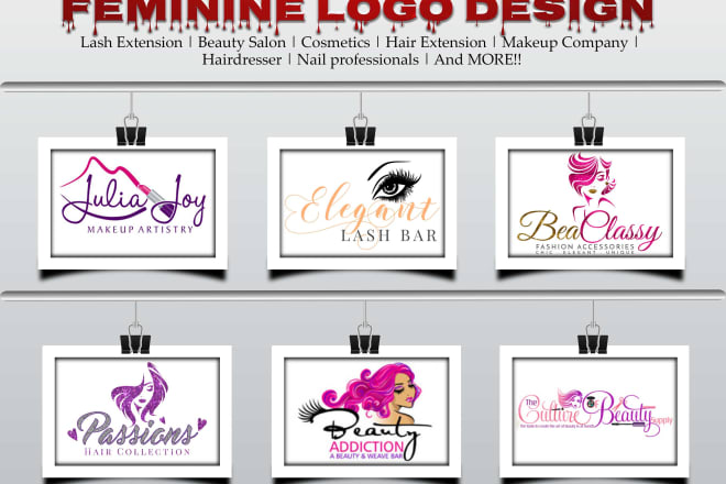 I will design feminine glitter sparkle, signature, eyelashes, cosmetics logo