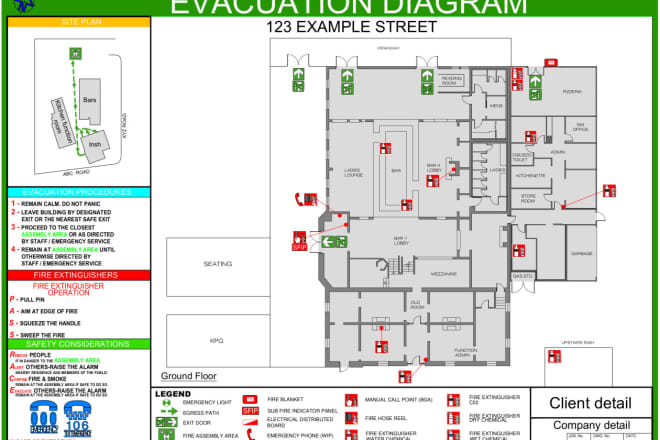 I will design fire safety and emergency evacuation plans