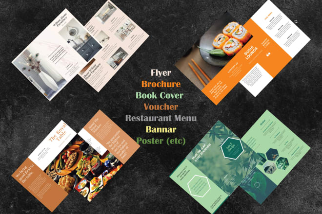I will design flyer,brochure,menu card,annual report,book cover,poster,bannar