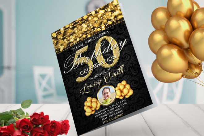 I will design for you birthday party invitation cards