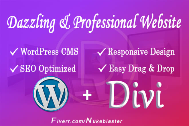 I will design full responsive website with divi or other theme