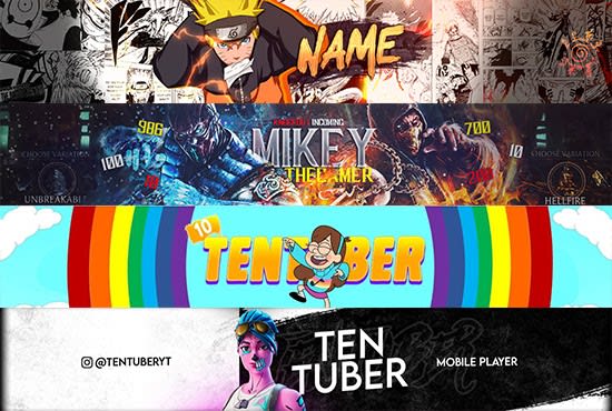 I will design gfx headers for youtube,twitter,twitch