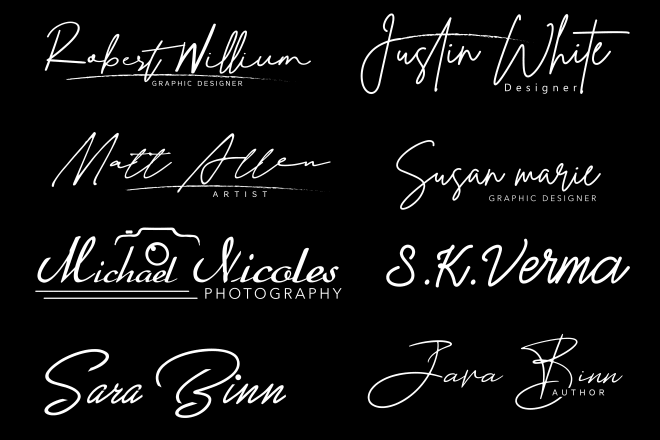 I will design handwritten, signature, scripted calligraphy logo