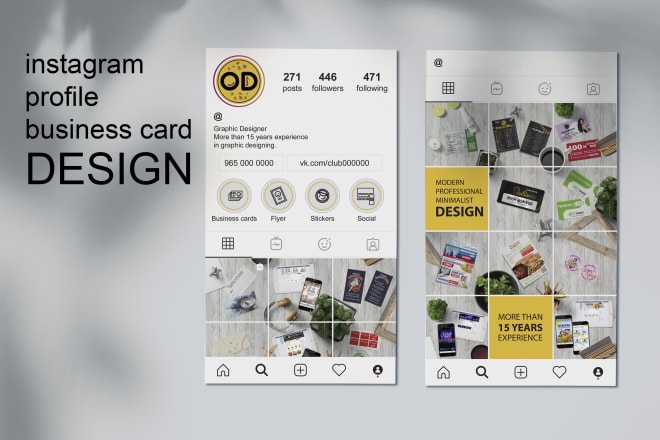 I will design instagram style business card