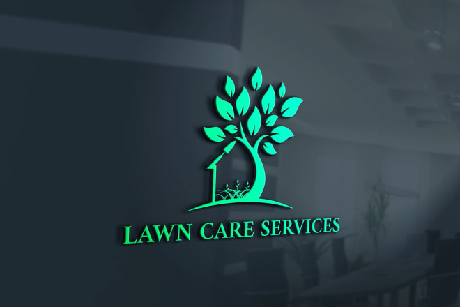 I will design lawn care landscape natural irrigation logo