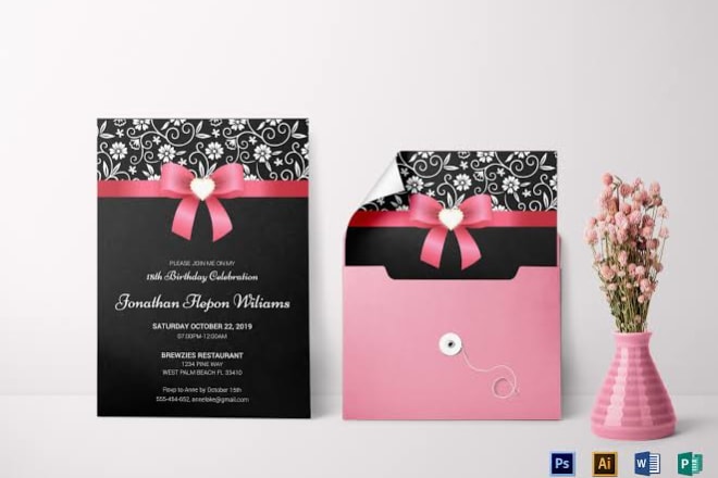 I will design luxury wedding and birthday invitation card