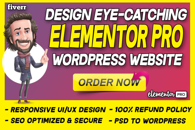 I will design modern wordpress website with elementor pro page builder