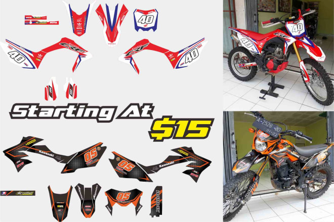 I will design motorcycle decal with racing graphic