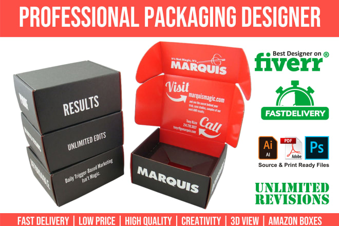 I will design packaging box and gift box in 24 hours