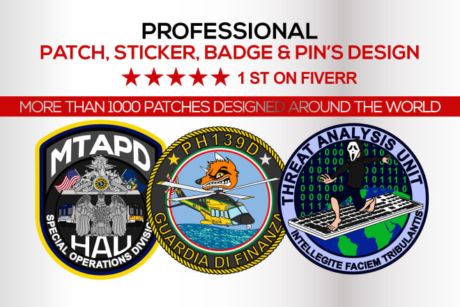 I will design patch, badge, sticker, pin s or custom drawing