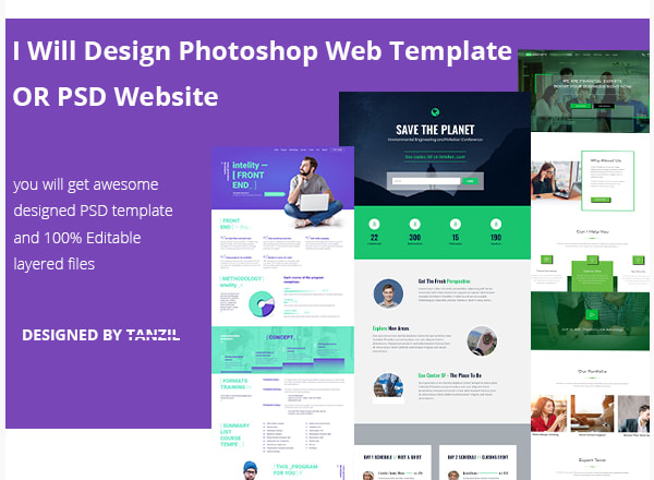 I will design photoshop web template or PSD and email template