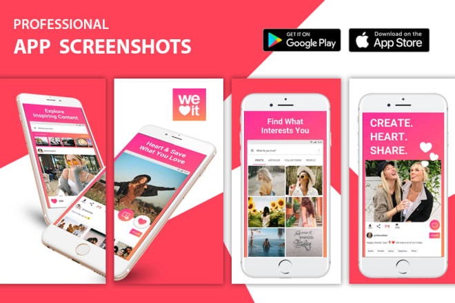 I will design professional app screenshots for app store play store