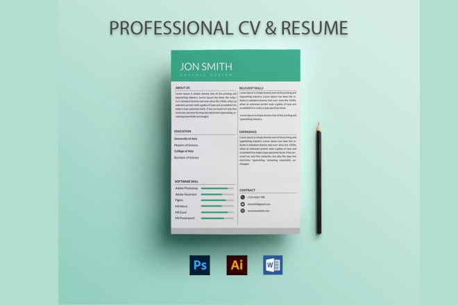 I will design professional cv resume,letter head template