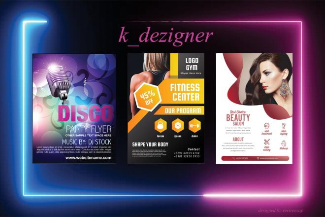 I will design professional flyer with free source file