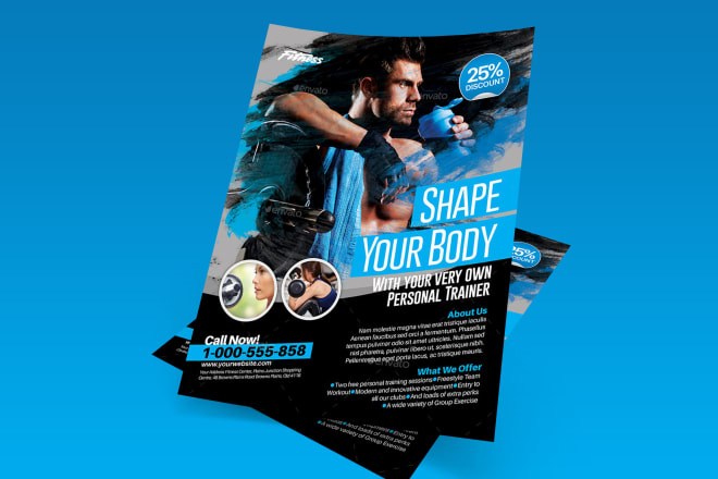 I will design professional gym, fitness and yoga flyersfor you