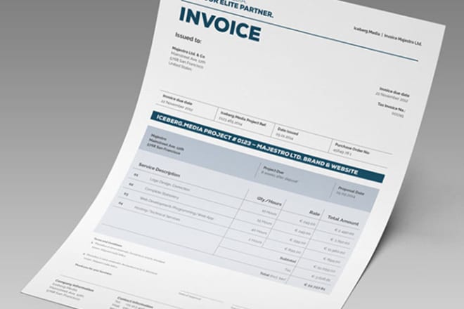 I will design professional invoice, receipt, order form templates