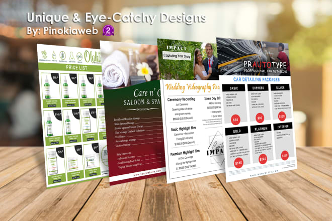 I will design professional price list and rate list design