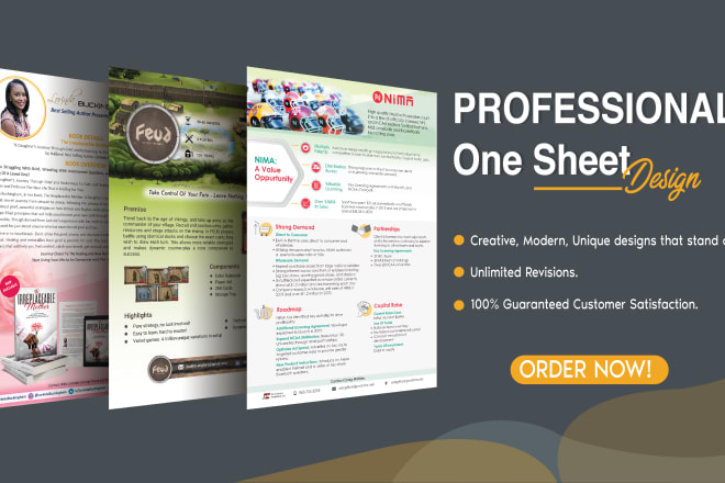 I will design professional product sell sheet and one sheet