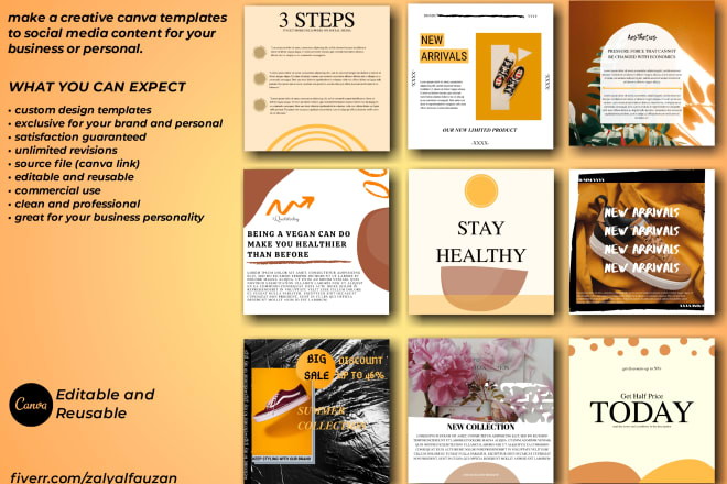 I will design quality custom and editable canva template for you