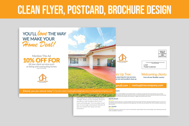 I will design real estate and mortgage flyer postcard brochure and direct mail eddm