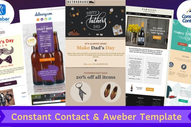 I will design responsive constant contact, aweber, email template