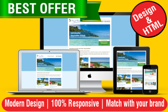 I will design responsive HTML email template
