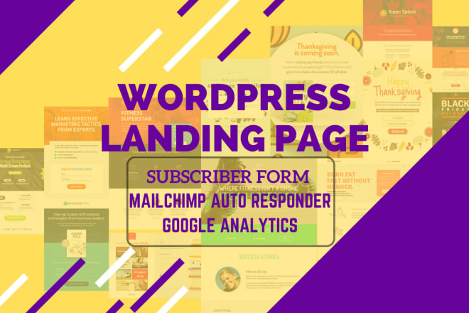 I will design responsive wordpress landing page elementor mailchimp