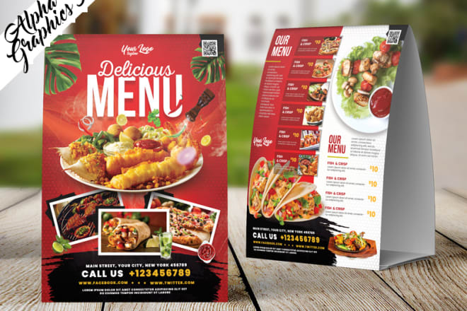I will design restaurant menu flyer