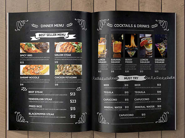 I will design restaurant menu or food menu
