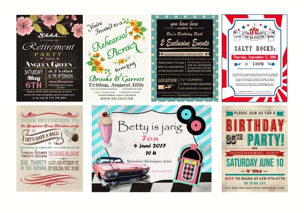 I will design retro invitations for any occasion