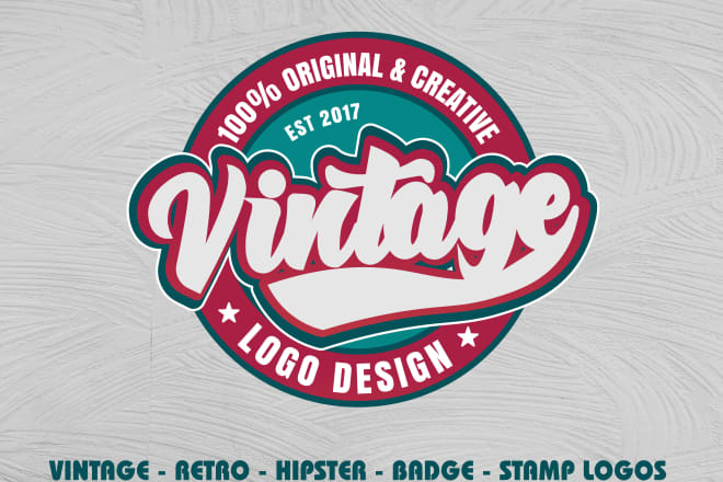I will design retro vintage badge logo
