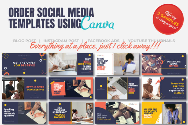 I will design social media posts in canva