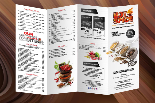 I will design takeaway menu, flyer, poster