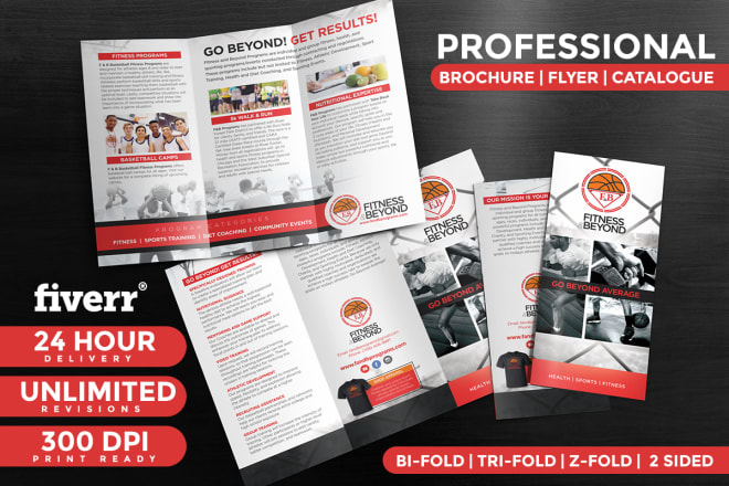 I will design trifold, bifold brochure, flyer, leaflet, postcard, catalog