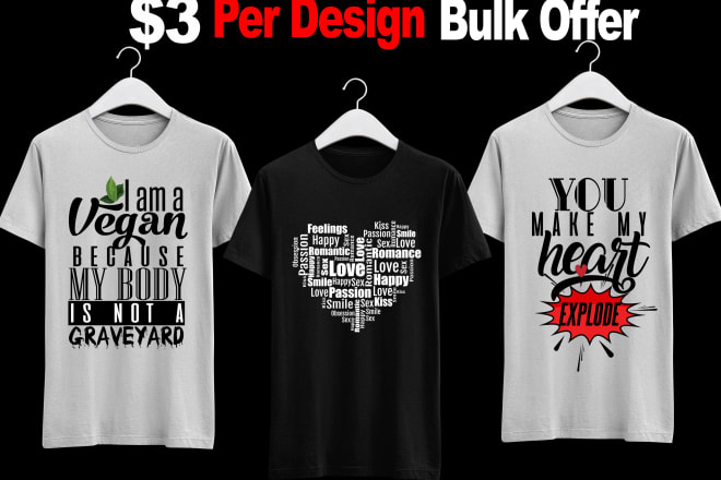 I will design tshirts in bulk for your pod business