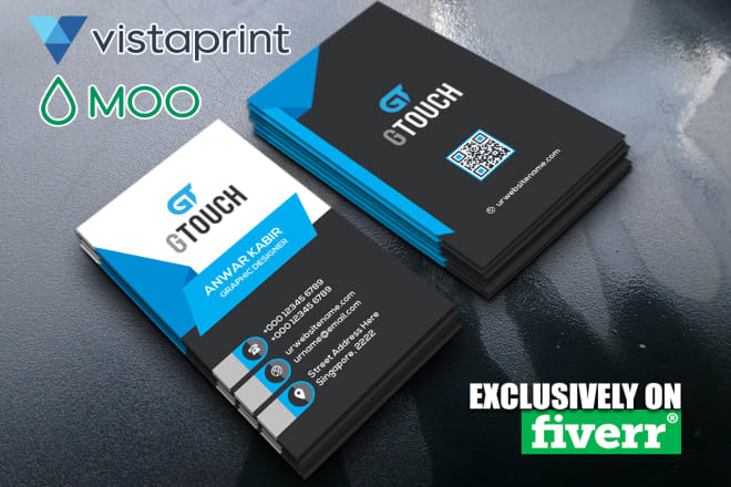 I will design vista print, moo print business card with print ready
