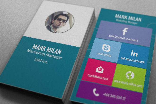 I will design windows 10 style business card
