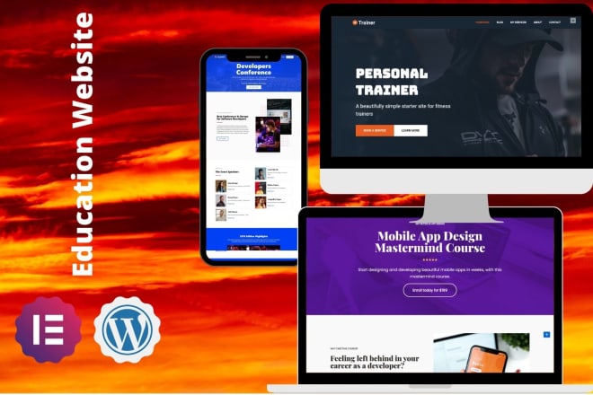 I will design wordpress education website or landing page