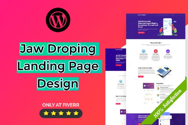 I will design wordpress landing page design wordpress website elementor mailchimp