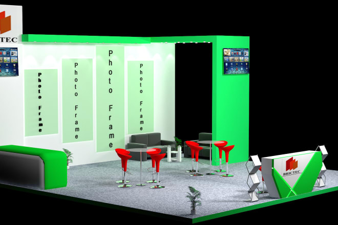 I will design your 3d exhibition booth kiosk stand